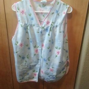 Hawaiian Floral Print Smock Apron Top